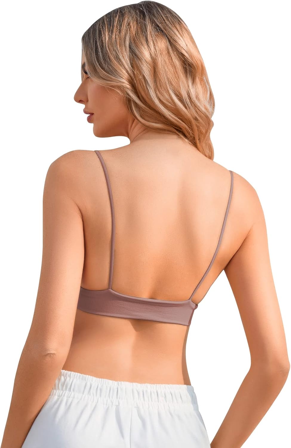 INIBUD Bralette for Women Triangle Cups Removable Padded Wire Free Pull On Closure - Image 3