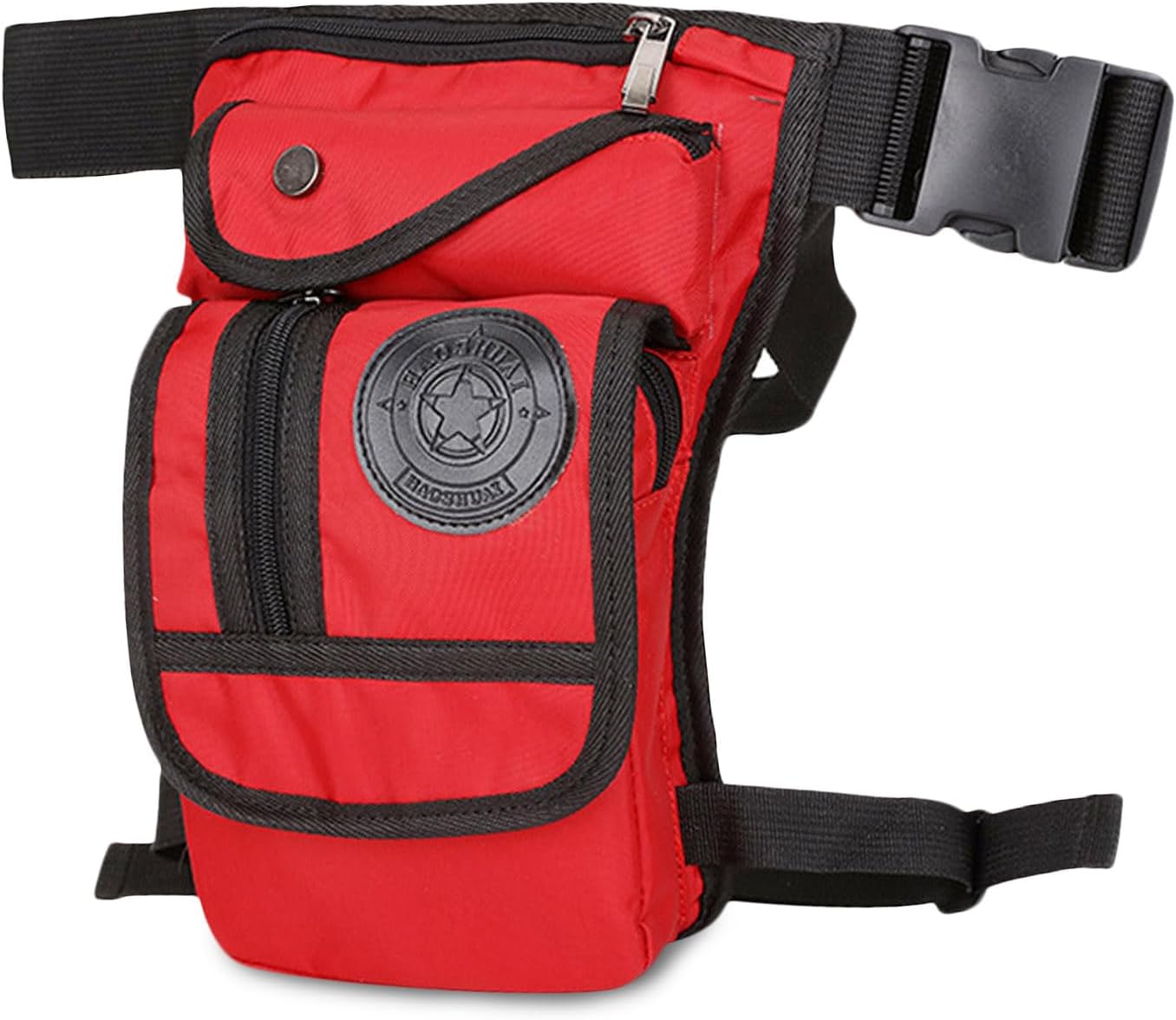FANDARE Thigh Drop Leg Bag Military Tactical Drop Leg Pouch Bag Waist Pack Bumbags Sling bag Motorcycle Chest Shoulder Crossbody Bag for Hiking Cycling Travel Outdoor Cover PackRed