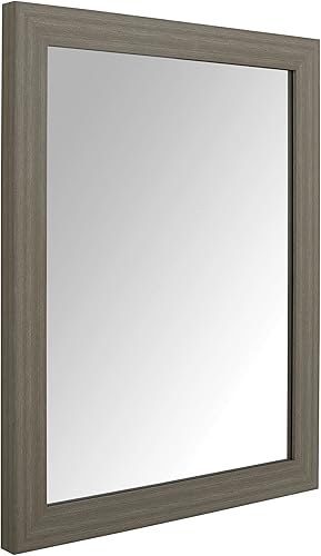 Tienda Basics Espejo de pared rectangular de 16 x 20 pulgadas borde ancho madera de granero