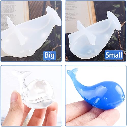 Miniatura 6 de TikooTik Molde de silicona 3D para hacer bombas de baño, arcilla polimérica, jabones (molde de ballena)