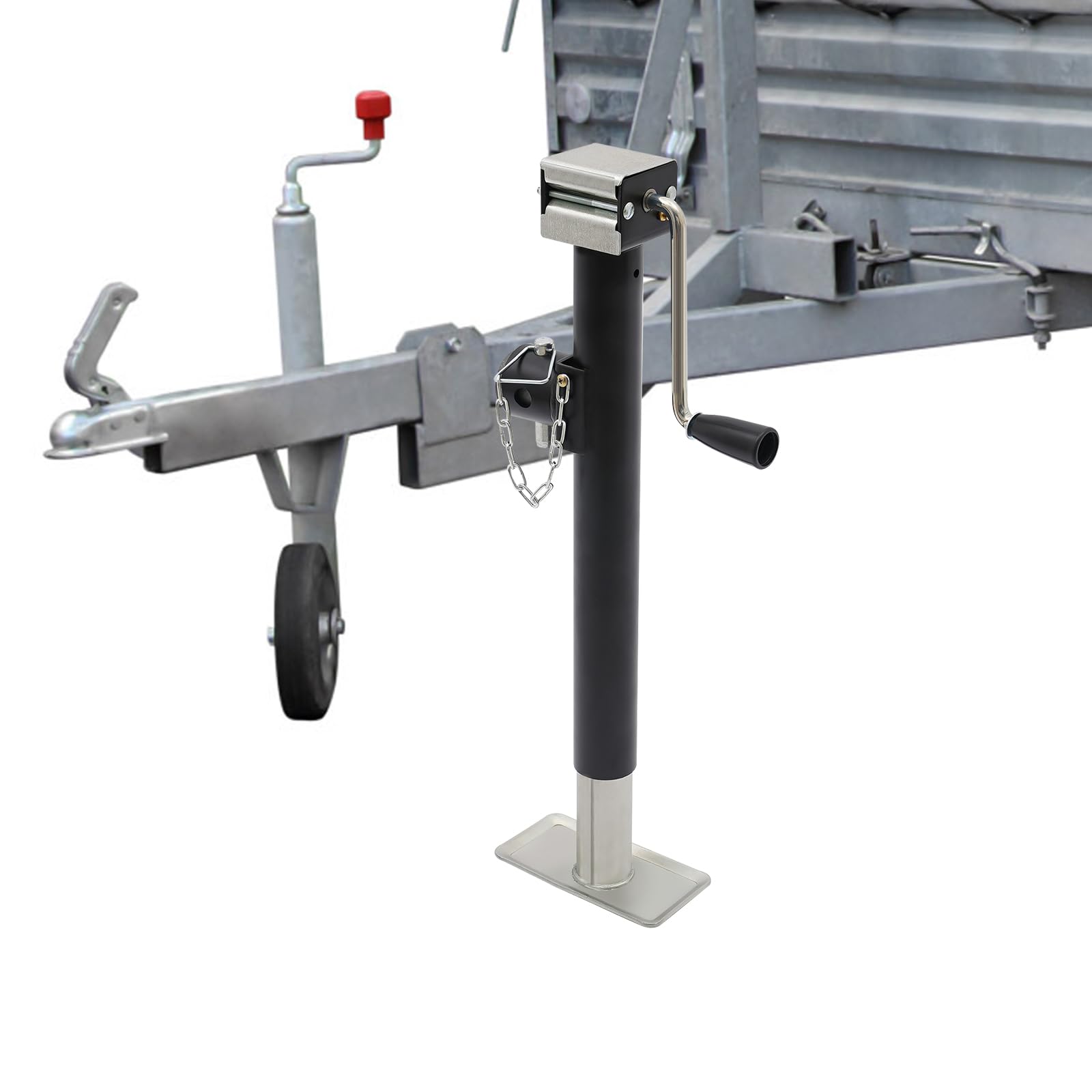 Supporto per rimorchio, set di piedini di sostegno con manovella, per rimorchio auto, massimo 5000 lbs,57 – 94 cm, regolabile in altezza