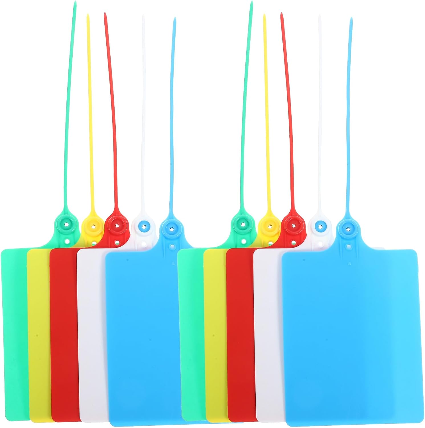 Totority 100pcs Mixed Color Plastic Shipping Tags with Cable Ties 80x100mm Pp Labeling Tags for Luggage and Logistics Packaging