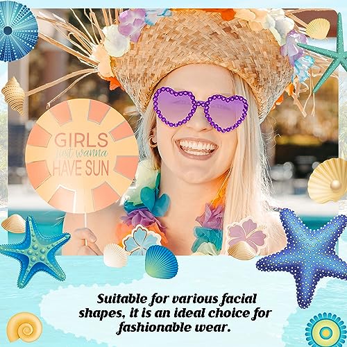 Zando Rhinestone Heart Shaped Sunglasses - Bejeweled Heart Glasses4