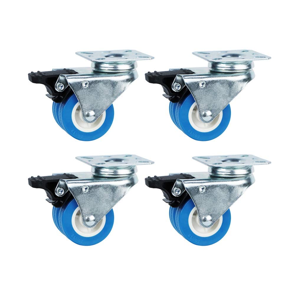 Breewell Wheels for Furniture Bed | Set of 4 | 2 inch Heavy Duty Steel PVC Caster Wheel, Trolley Wheels Swivel Plate Type with Brakes for Complete Lock. (B0CHFLXQQH) Amazon Price History, Amazon Price Tracker