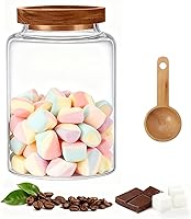 Vista 2 de Frasco de almacenamiento de vidrio con tapas Frasco de vidrio espeso Canister de café Envases de vidrio de borosilicato para alimentos Envases