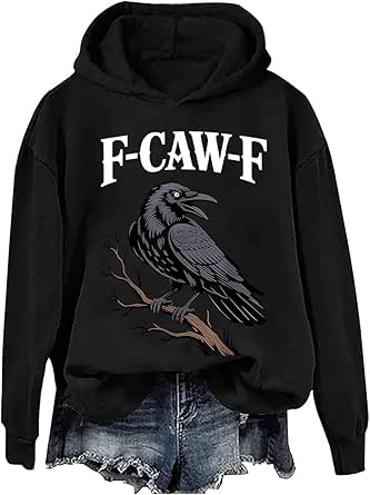 T-shirt F-Caw-F Crow - T-shirt Humoristique Col En V Pour Homme Et Femme | Coton, Manches Courtes, Coupe Ajustée