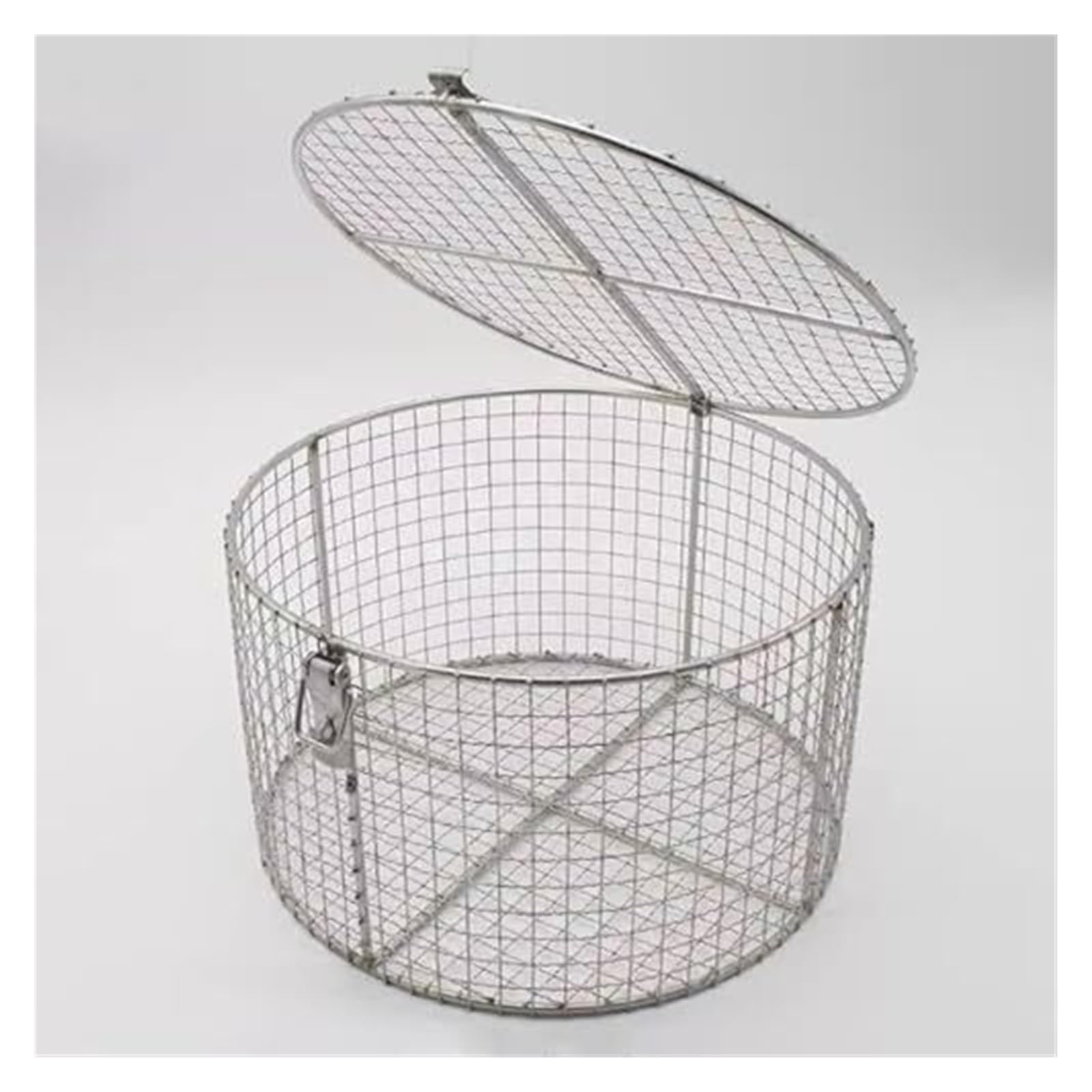 Cesta de Esterilización con Tapa - Bandeja Instrumentos Médicos Acero Inoxidable 304，Rejilla Autoclavable for Clínicas Dentales, Hospitales y Laboratorio(35x35cm/13.8x13.8in)
