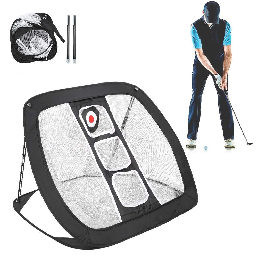Tragbares Golf-Chipping-Netz Golf-Zielnetz für das Üben im Innen- und Außenbereich(Schwarz + Weiß)