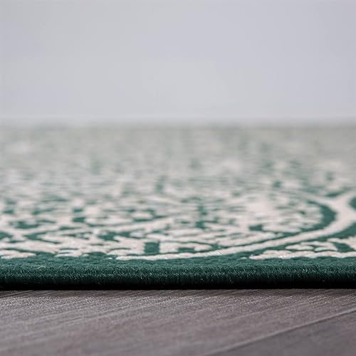 Miniatura 9 de Rugshop Capri - Alfombras de transición con textura de círculos florales de tejido plano, fácil limpieza, para exteriores, terraza, patio, patio