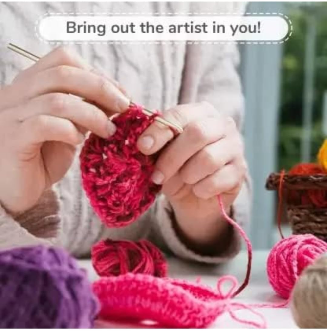 WAAOME® (Pack of 24 Wools) Wool Balls Random Colors - Perfect for Mini Knitting and Crochet Project Hand Knitting Art Craft Soft Fingering Crochet Hook Yarn, Needle Knitting Woolen Thread (A02)