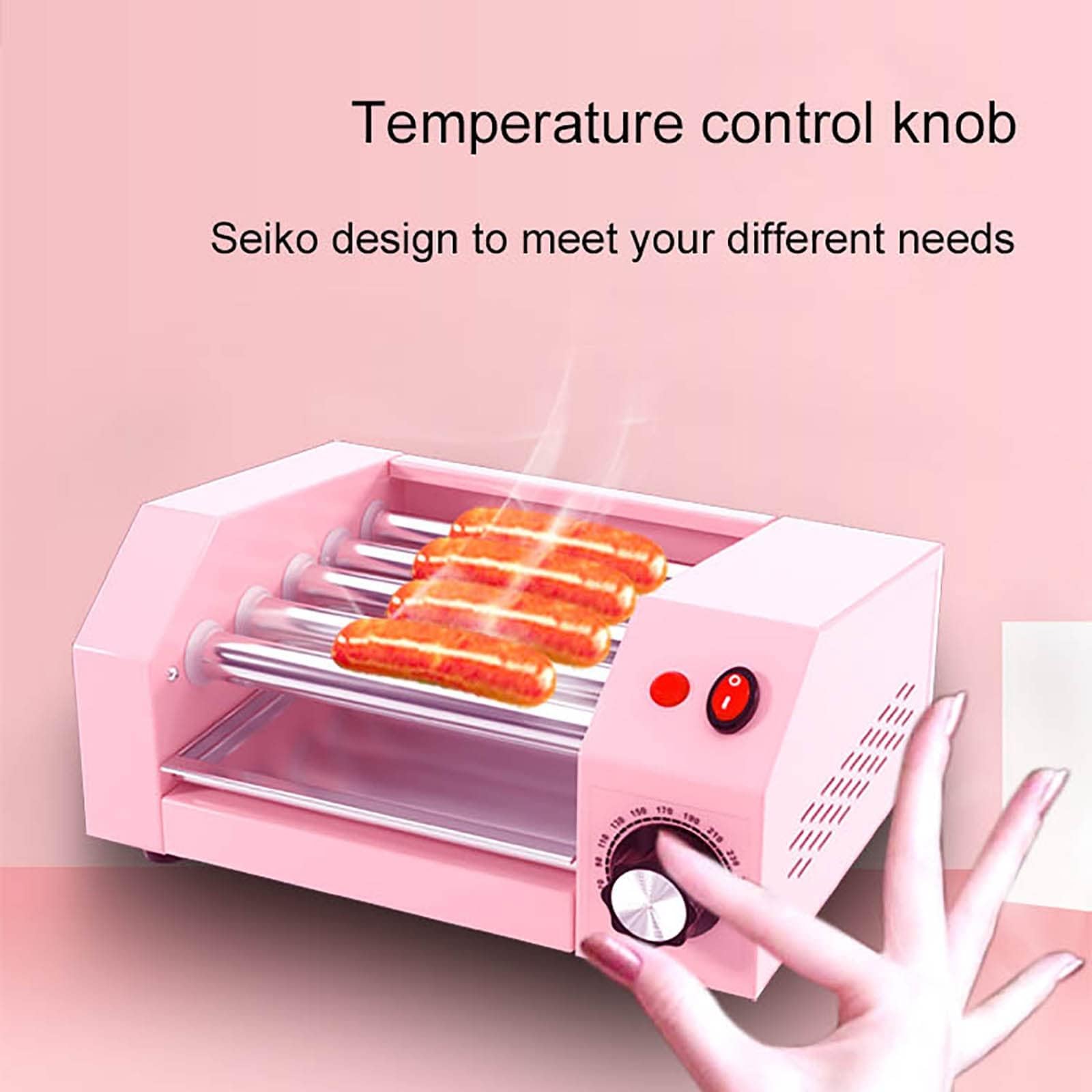 Countertop Hot Dog Roller Machine, Sausage Grill Cooker W, 0-250 Temperature Control, Sausage Roasting Hot Dog Electric Cooker