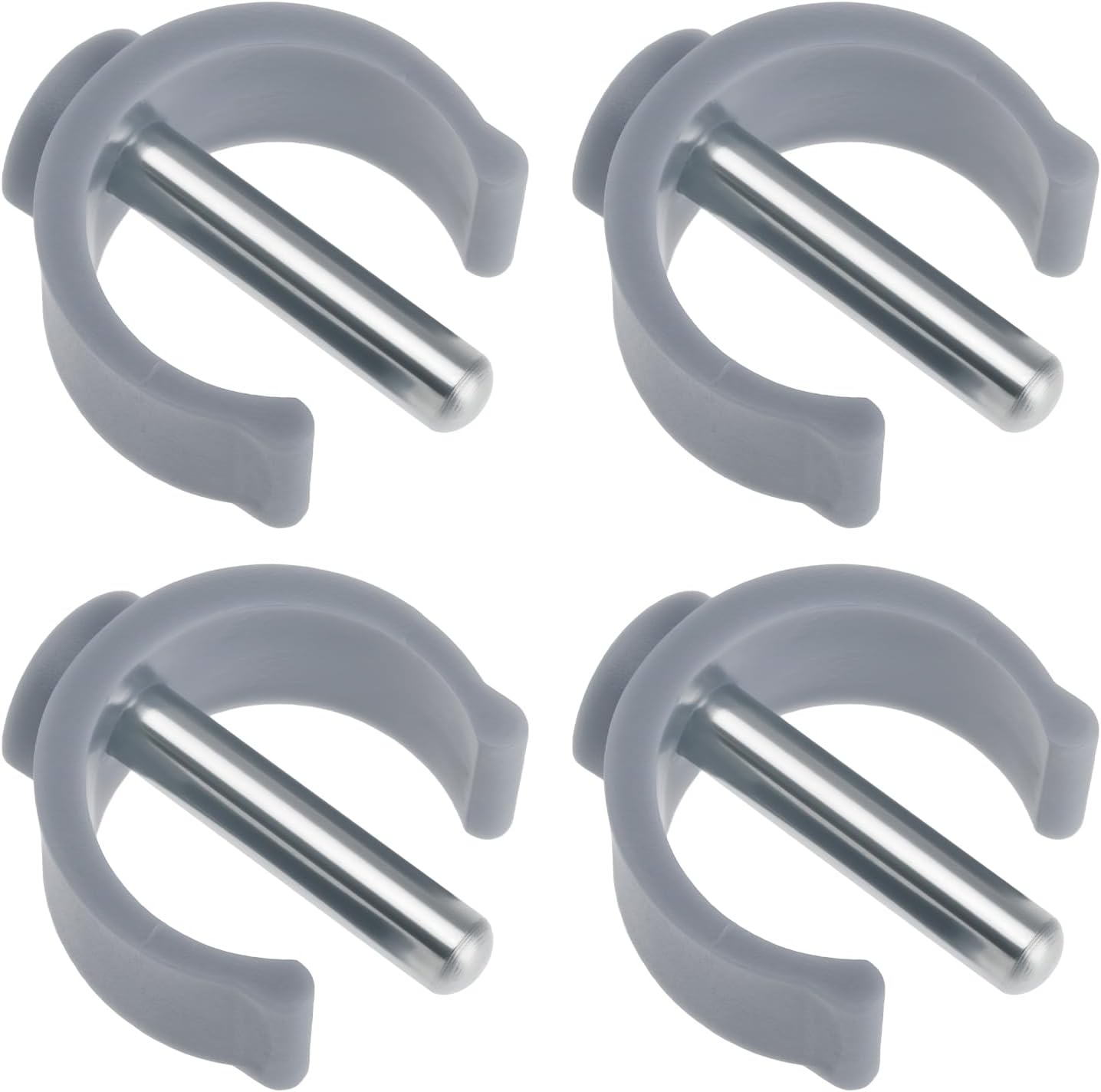 4Pcs Walker C-clamp C-Type Buckle Accessories Compatible with Aidapt Commode Walker Perch Stool 25mm Tube 28mm Pin Length Grey