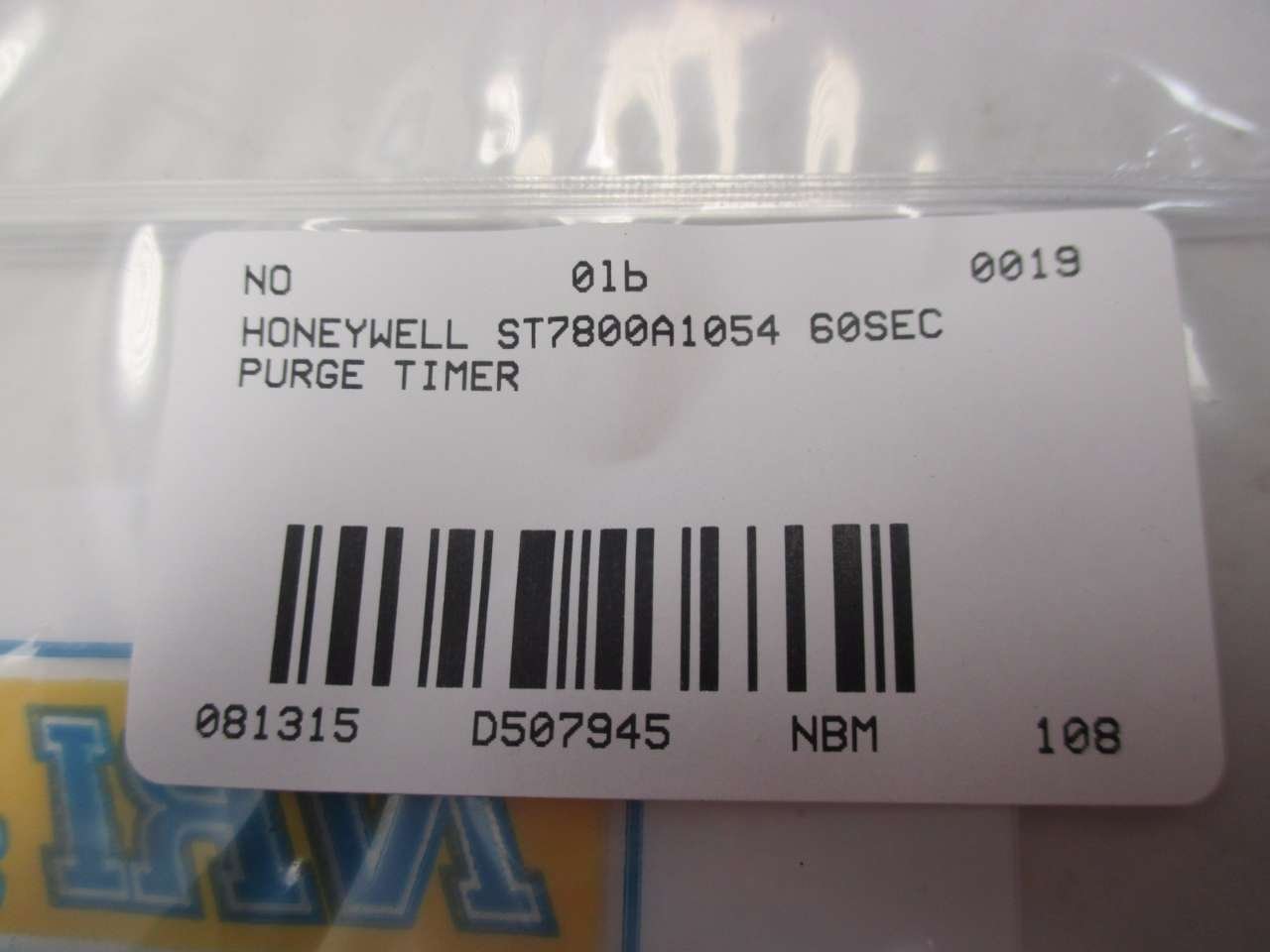 New HONEYWELL ST7800A1054 60SEC Purge Timer D507945