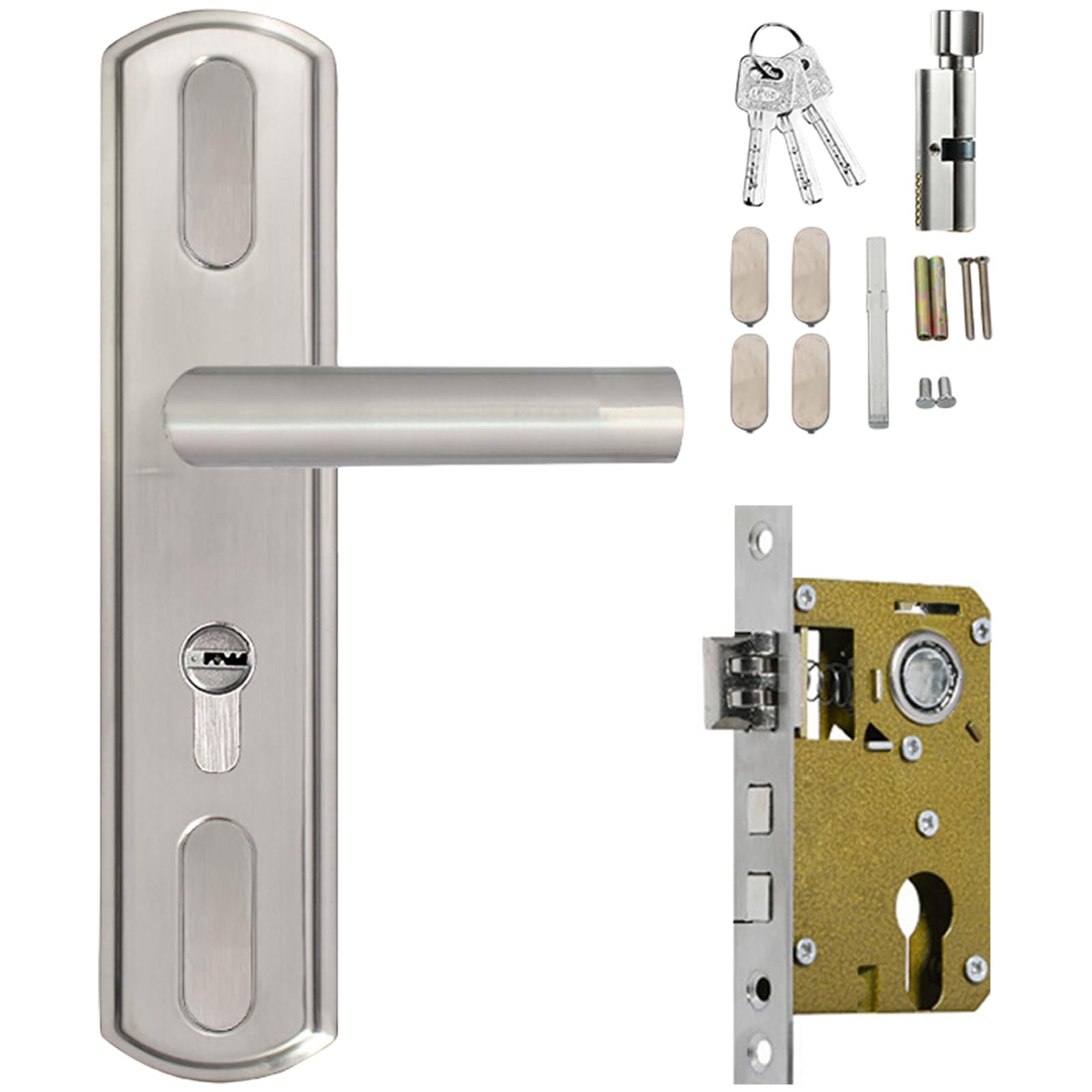Oxxggkao F Security Antitheft Door Handle Entry Door Handle With And Keys Stainless Steel Interior Antirust Stainless Steel Interior Replacement