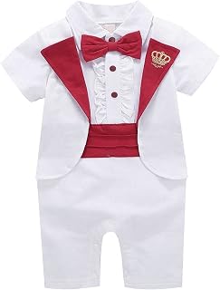 Terno de bebê menino menino cavalheiro camisa branca gravata borboleta macacão macacão macacão para bebê menino