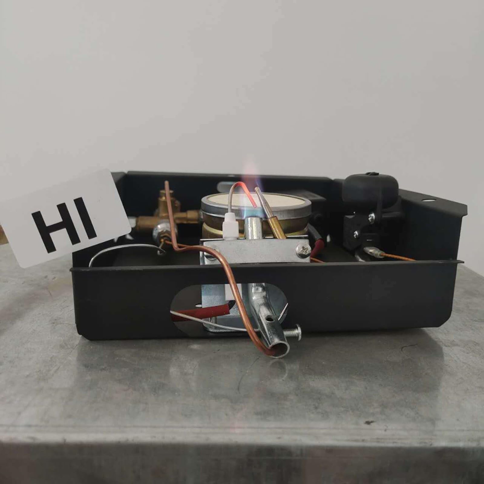 47000 BTU Kit di ricambio per modulo bruciatore riscaldatore per patio con scatola di controllo Montaggio a pavimento in metallo Parti riscaldanti esterne (B)