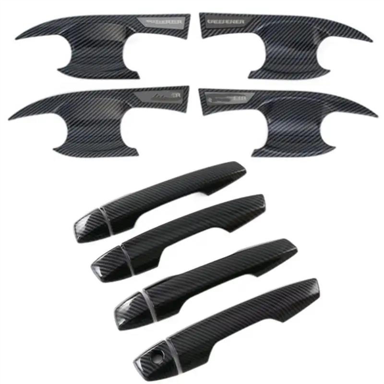 Kjhopy H Car Styling Carbon Fiber For Mitsubishi For Outlander 2023 Outer Door Bowl Andle Stickers Protection Covers Trim Exterior Door Andle(H)