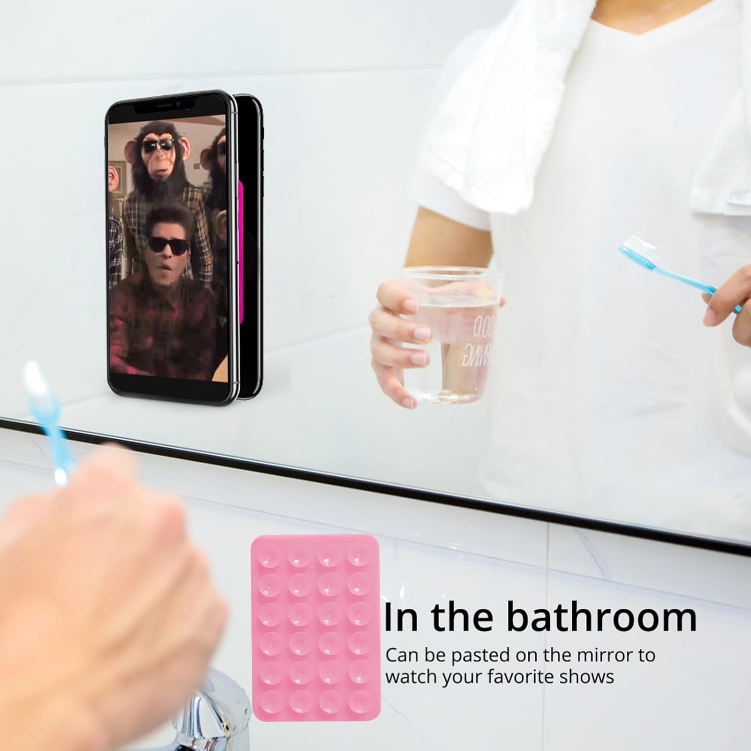 4 Supporti Ventosa Per Telefono - Silicone Trasparente, Adesivo, Per Video E Selfie - Foto 2