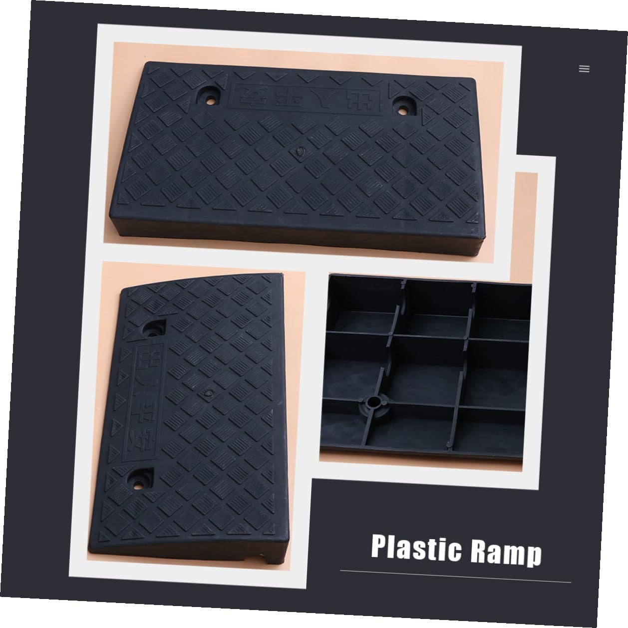 Alipis Vehicle Plastic Curb Ramp 50x27x9cm Black Rubber Triangle Ramp for Car and Motorcycle Loading Driveway