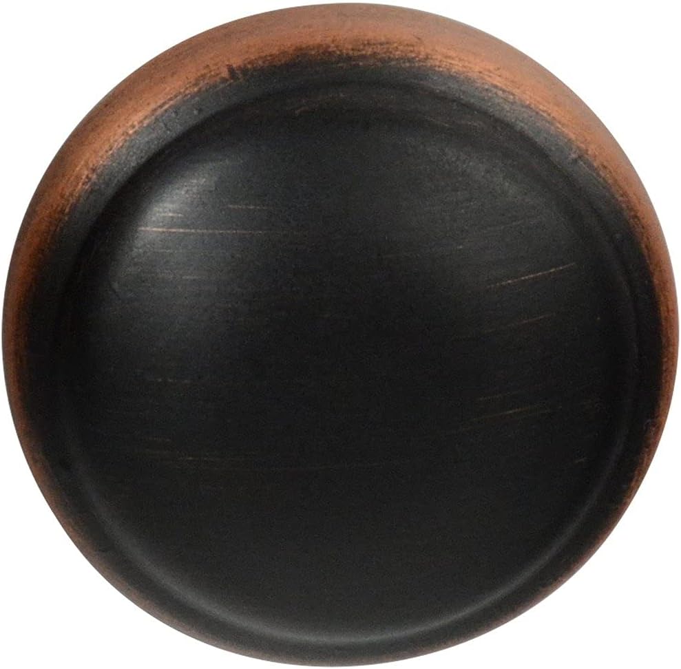 Brainerd 1-1/8 in. ( 26mm) Top Ring Round Knob, Bronze w/Copper Highlights, 50 Pack - P30068W-VBC-B