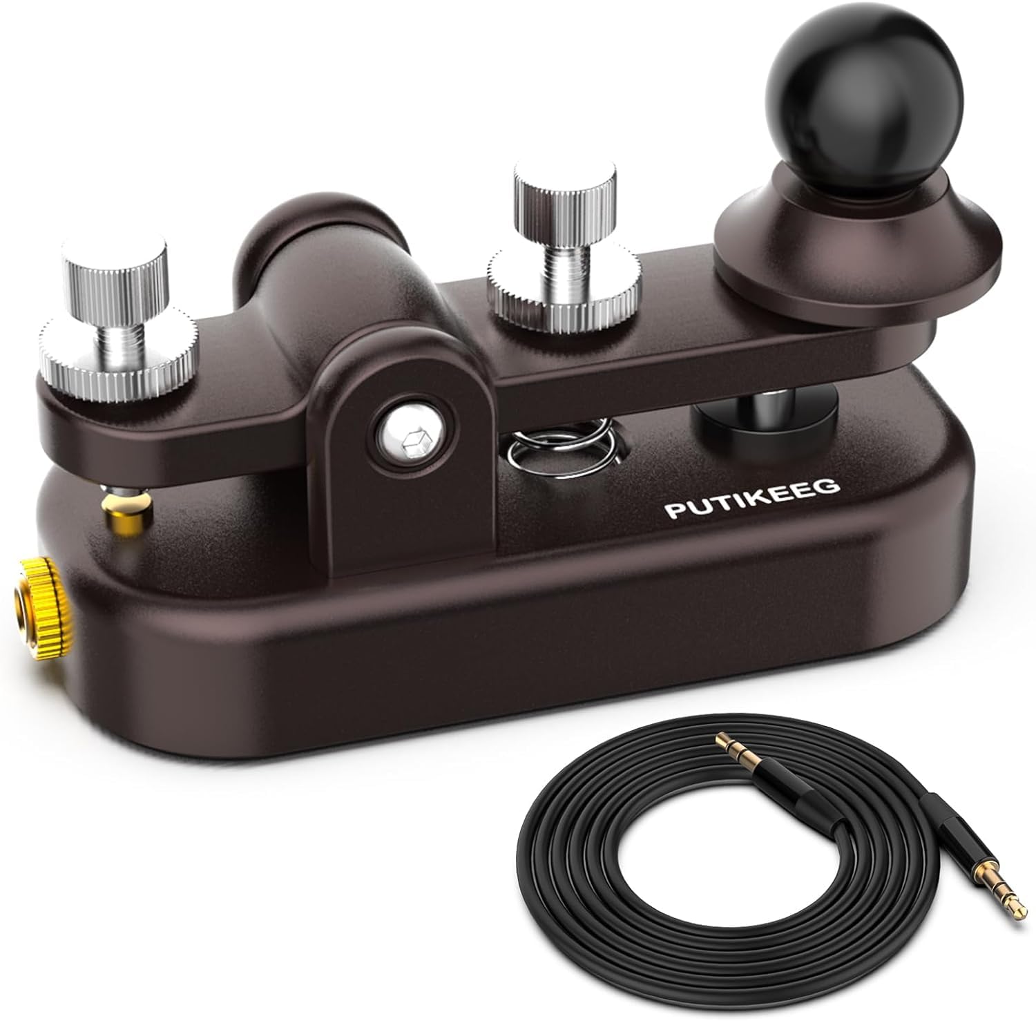 Putikeeg CW, tasto Morse, tasto per telegrafo, telecomando per amatoriali, codice Morse, tastiera per telegramma, trasmettitore Morse, tasti CW dritti (marrone-1)