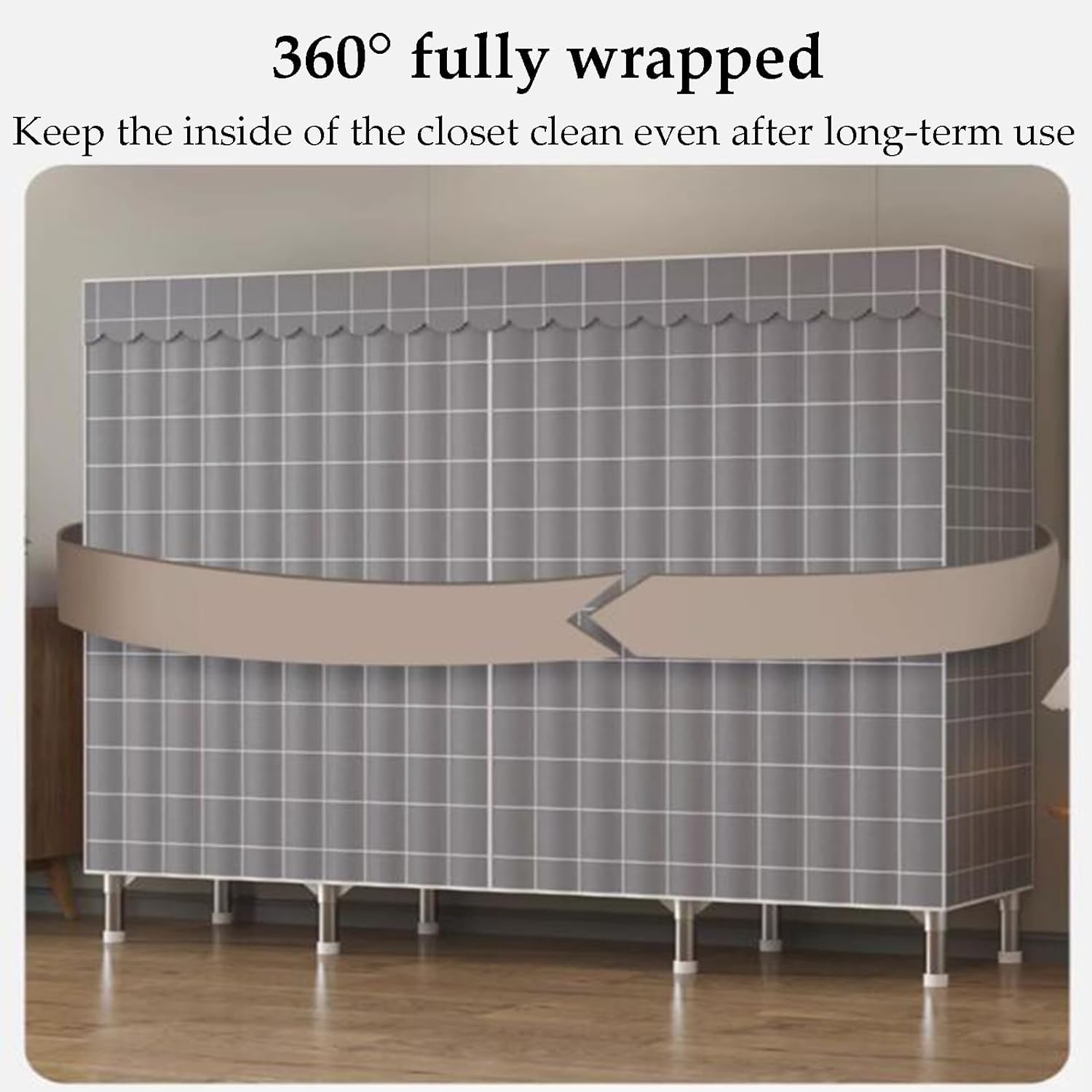 Spazioso Armadio Armadio Guardaroba con Struttura in Acciaio per Camera da Letto, Grande Armadio per Vestiti con Rivestimento in Tessuto Addensato. Armadio Portatile Risparmiare Spazio