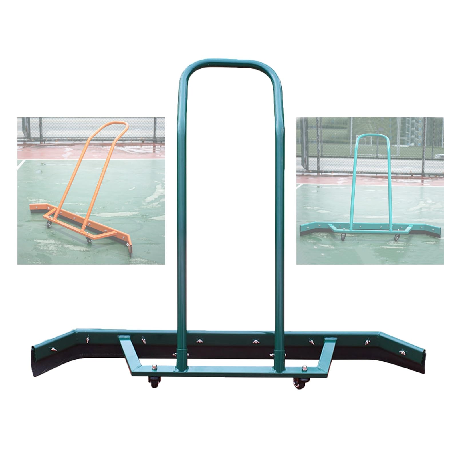 Escobilla de goma for suelos a gran escala/limpiador de agua for canchas | Cuenta con ruedas universales for un movimiento flexible, adecuadas for canchas deportivas(Green)