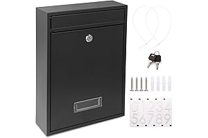 Mailbox for Fence: Secure Wall Mount Mailbox with Lock Key and Customizable Numbers
