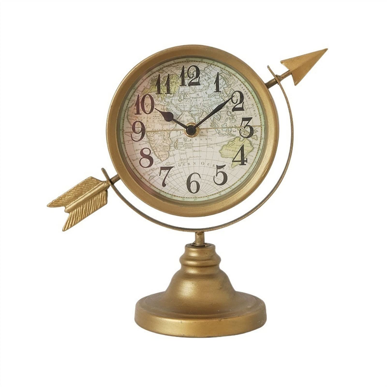 S5b8W3g7 Mantel Clocks Antique Desk Iron Clock Bedroom Study Table Ornaments Creative Mute Decorative Decorate
