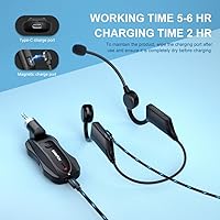 Vista 6 de KIMAFUN GWP91 - Micrófono inalámbrico de 2.4 G, impermeable IP67, a prueba de sudor, para aeróbic acuático, entrenador de natación, instructor