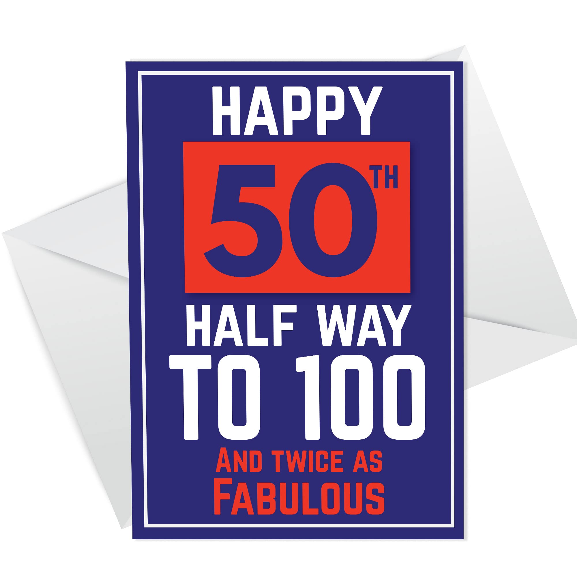 RED OCEAN Funny Humour 50th Birthday Cards For Men Women Mum Dad Nan Grandad Friend Joke 50th Birthday Cards For Him Her