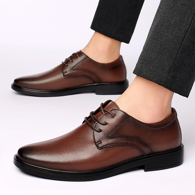 Men's Platform Wingtip Brogue Shoes Mens Comfort Hand Stitched Business Formal Derby Shoes Classic Lace Up Low Top Leather Dress Shoes2
