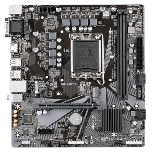 GIGABYTE H610M H Carte Mère Prend en charge les processeurs Intel Core 14e génération VRM numérique hybride 6+1+1 jusqu'à 5600MHz DDR4 OC 1xPCIe 3.0 .2 LAN GbE USB 3.2 Gen 1 Neuf - vue 5