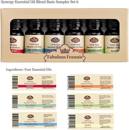 Miniatura 8 de Mezcla de aceites esenciales, Fabulous Frannie Synergy, conjunto básico de muestras, 100% puros de grado terapéutico, ideales para aromaterapia,