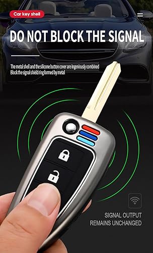 Miniatura 4 de SANRILY Funda de silicona y aleación de zinc luminosa de 4 botones para llavero Nissan Rogue Sentra Pathfinder 2023 NV200 Versa Flip plegable llave