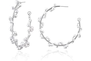 Large Pearl Hoop Earrings