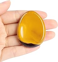 Vista 9 de Artistone Piedra de cristal de jaspe rojo tallada a mano para aliviar la ansiedad, estrés, meditación, reiki, en forma de gota de agua