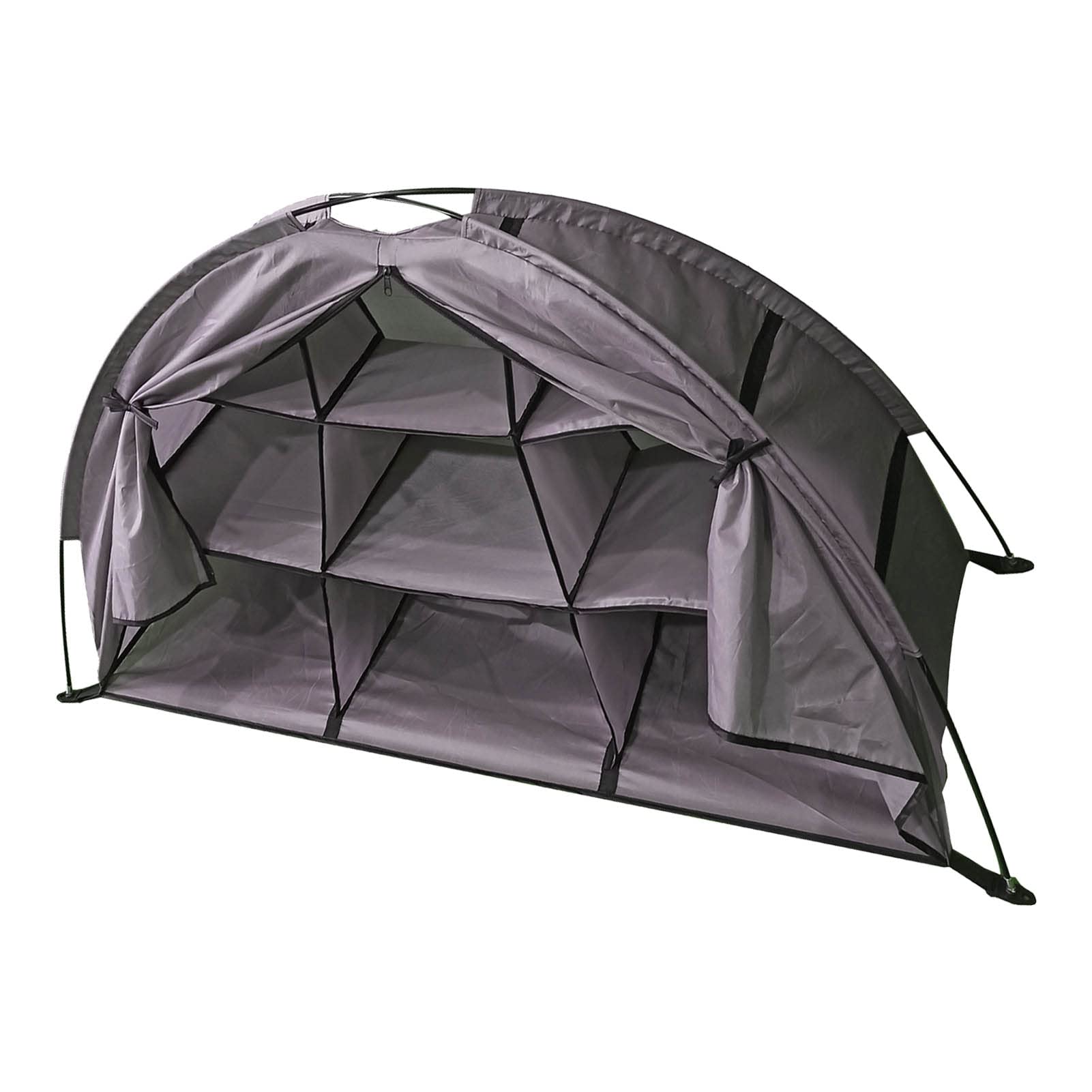 Bnineteenteam RV-Organizer, Faltbarer Camping-Aufbewahrungsschrank mit 9 Regalen, Hochwertigem 210D-Oxford-Stoff und Glasfaserstangen für Schuhe, Kleidung, Ausrüstung, Tragbarer Zelt-Organizer für