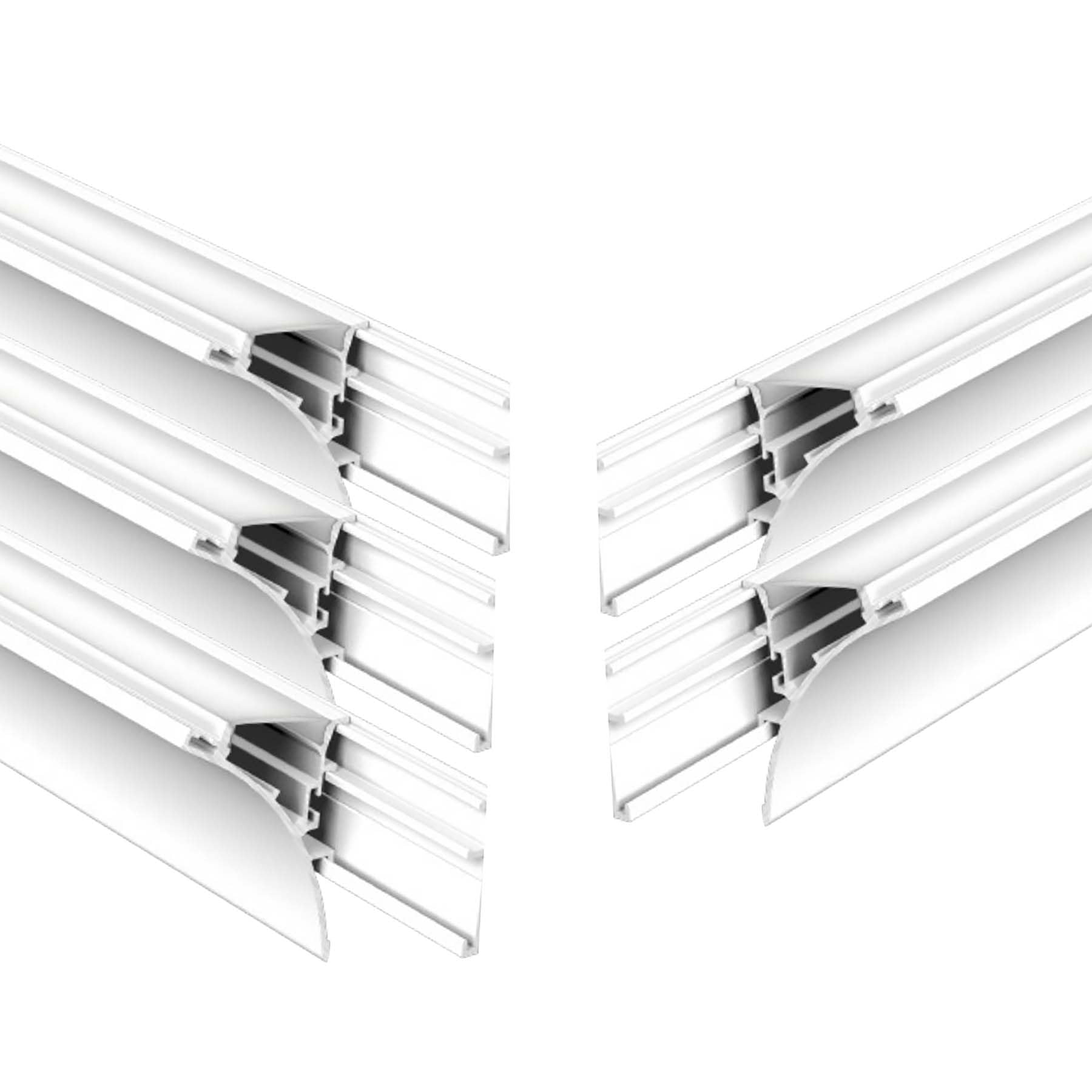 G.W.S® Coving LED Profile, 5-Pack Aluminium Channel for LED Strip Light, 2 Metres 36.7mmx49.5mm (232-M5036)