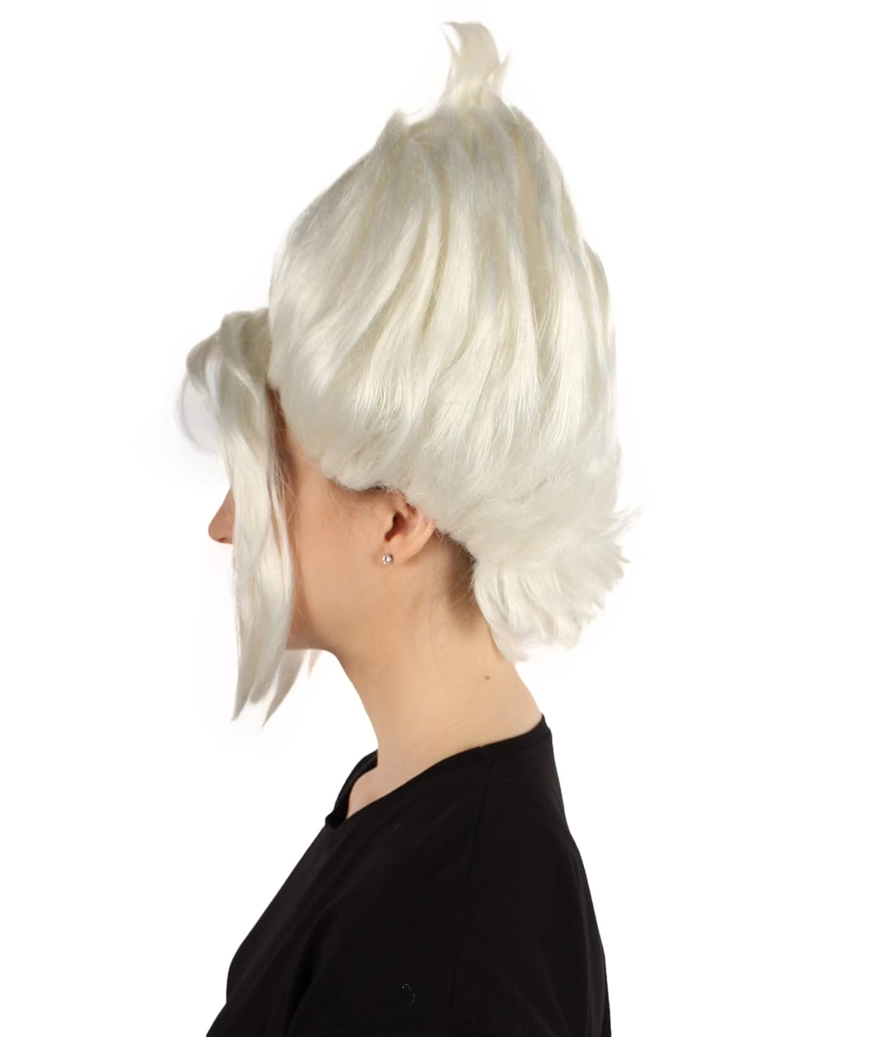 HPO Women's Animated Movie Frost Fairy White Updo Wig, Best for Halloween, Flame-retardant Synthetic Fiber