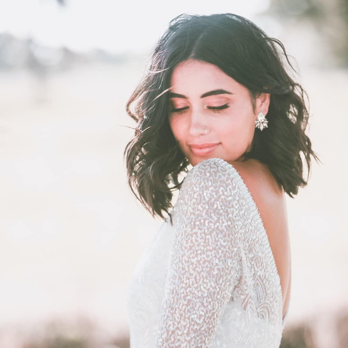 Vintage Rhinestone Earrings Fancy Crystal Cluster Drop Earrings Art Deco Earrings for Women - Image 2