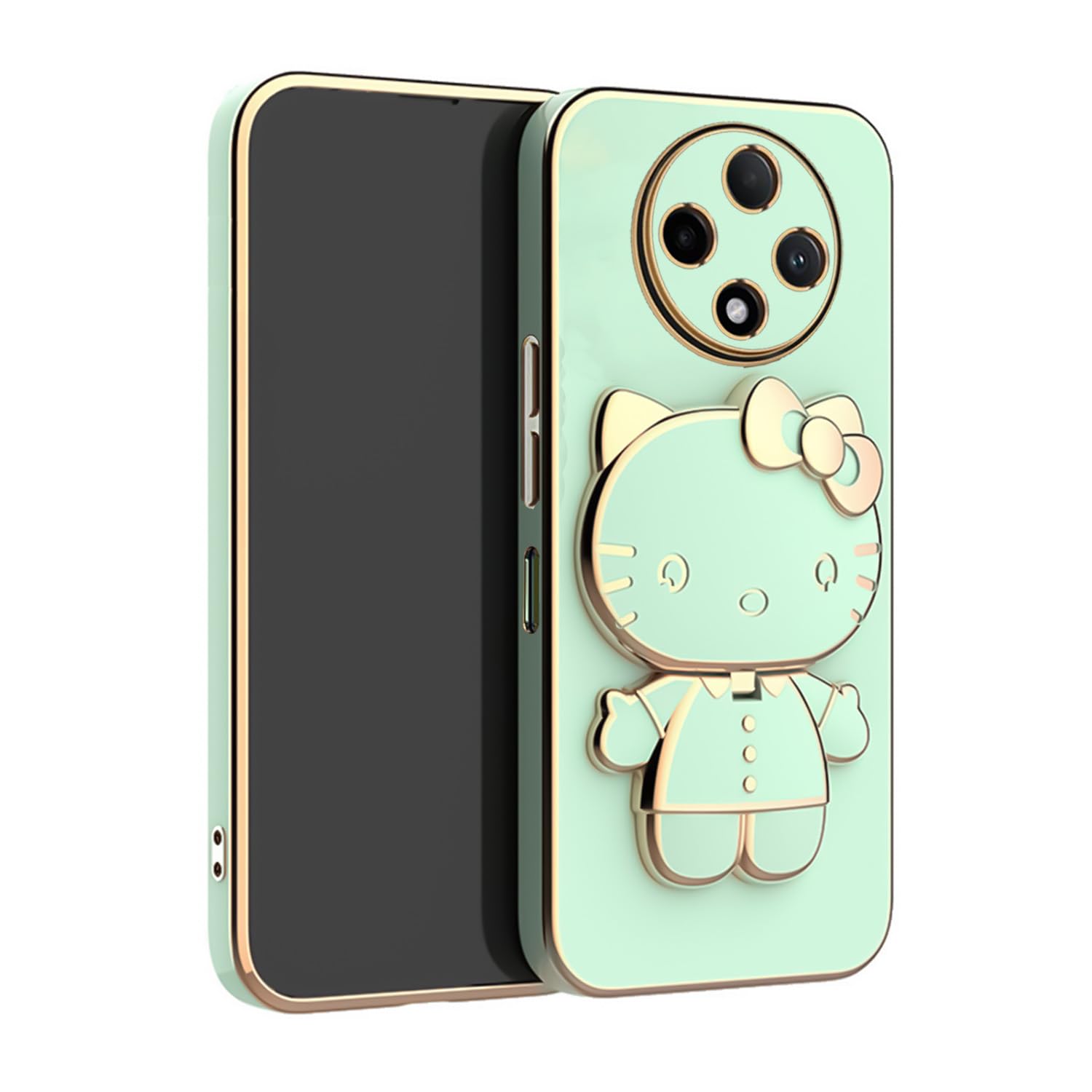 V-TAN Electroplated 3D Kitty Folding Stand and Mirror Back Case Compatible with Oppo F27 Pro Plus/F27 Pro (Green) (B0D8WDN2QH) Amazon Price History, Amazon Price Tracker