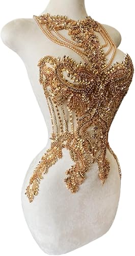 Miniatura 4 de Apliques hechos a mano de cristal sobre encaje, diamantes de imitación para coser, cuentas de flecos, parches de lentejuelas, accesorios de