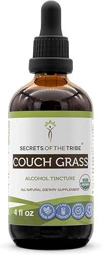 Secrets of the Tribe Couch Grass USDA Organic  Extracto de alcohol, gotas de hierbas de alta potencia  Hecho de hierba de sofá orgánica 100%