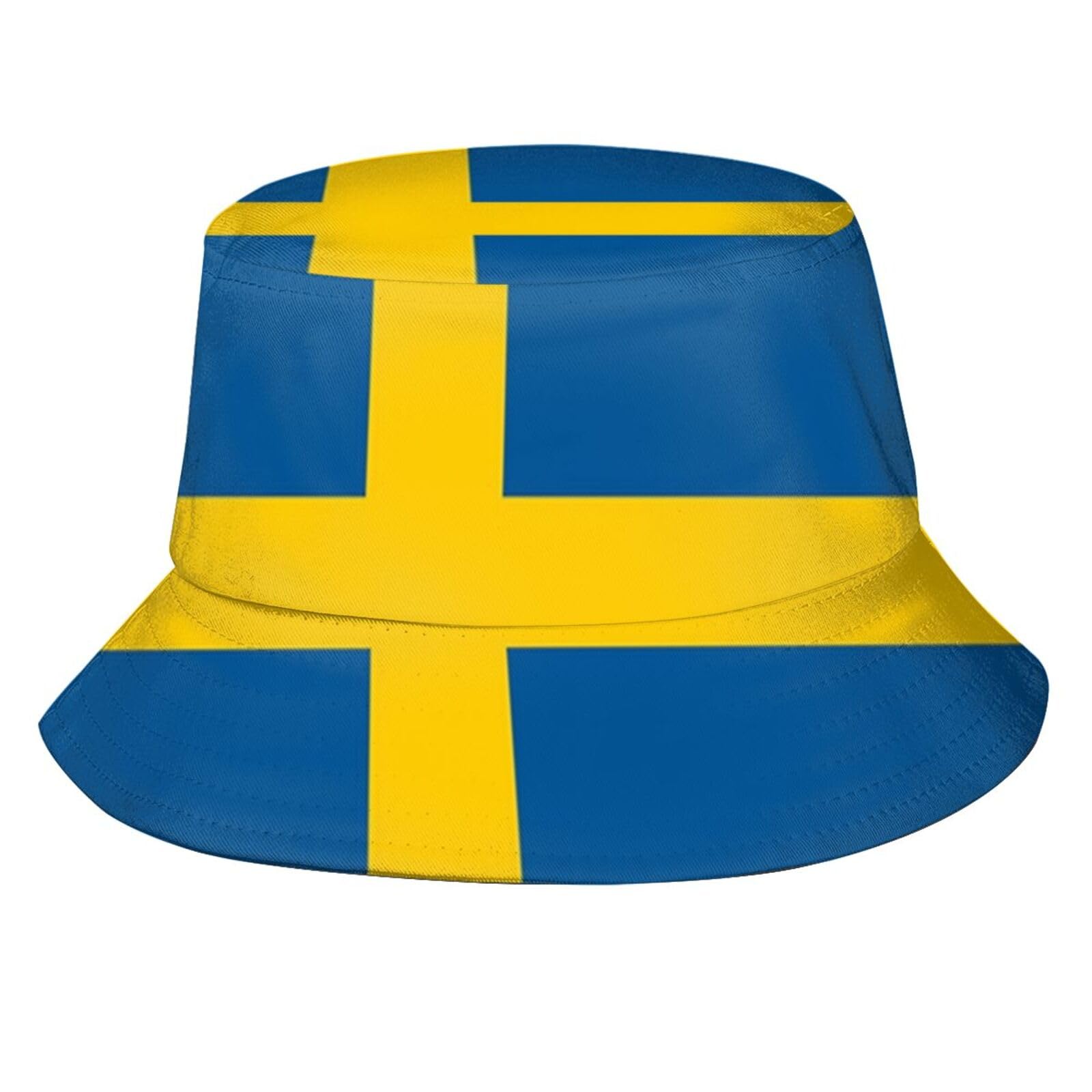 Melbrakin Sweden Flag Flag Bucket Hat for Women Men Summer Reversible Sun Hat Beach Fishing Cap