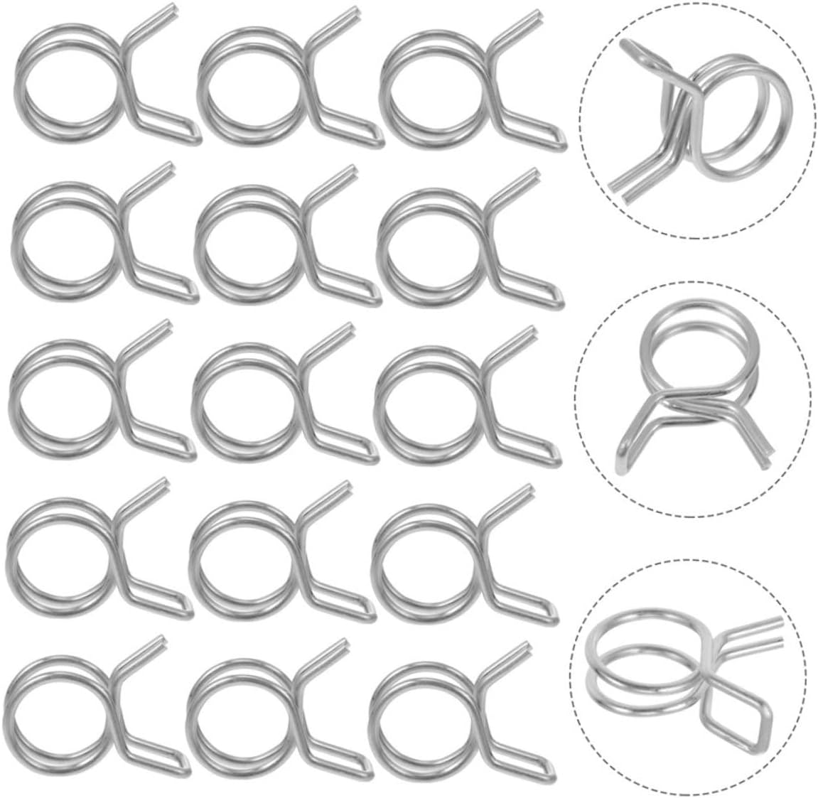 120pcs Double Wire Hose Clamps Line Fasteners for Automotive and Plumbing Applications and Versatile Hose Fixing Clips
