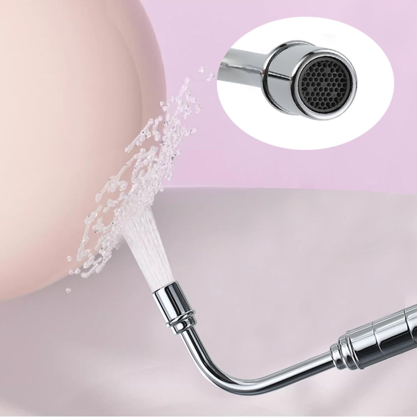 Pulverizador de Bidé de Mano Presión de Agua Ajustable Ducha de Bidet para Wc para La Higiene Personal Plateado Cromado