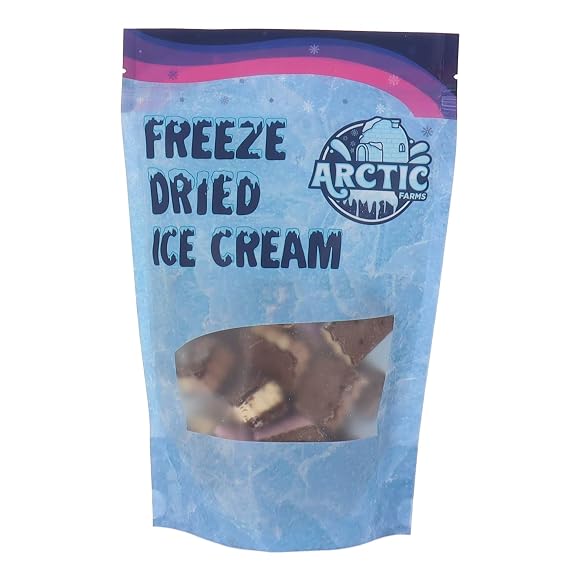 ساندويتشات الآيس كريم المجففة بالتجميد من Arctic Farms معبأة في أكياس وصناديق - لا تذوب (نابوليتان، 3.5 أونصة)