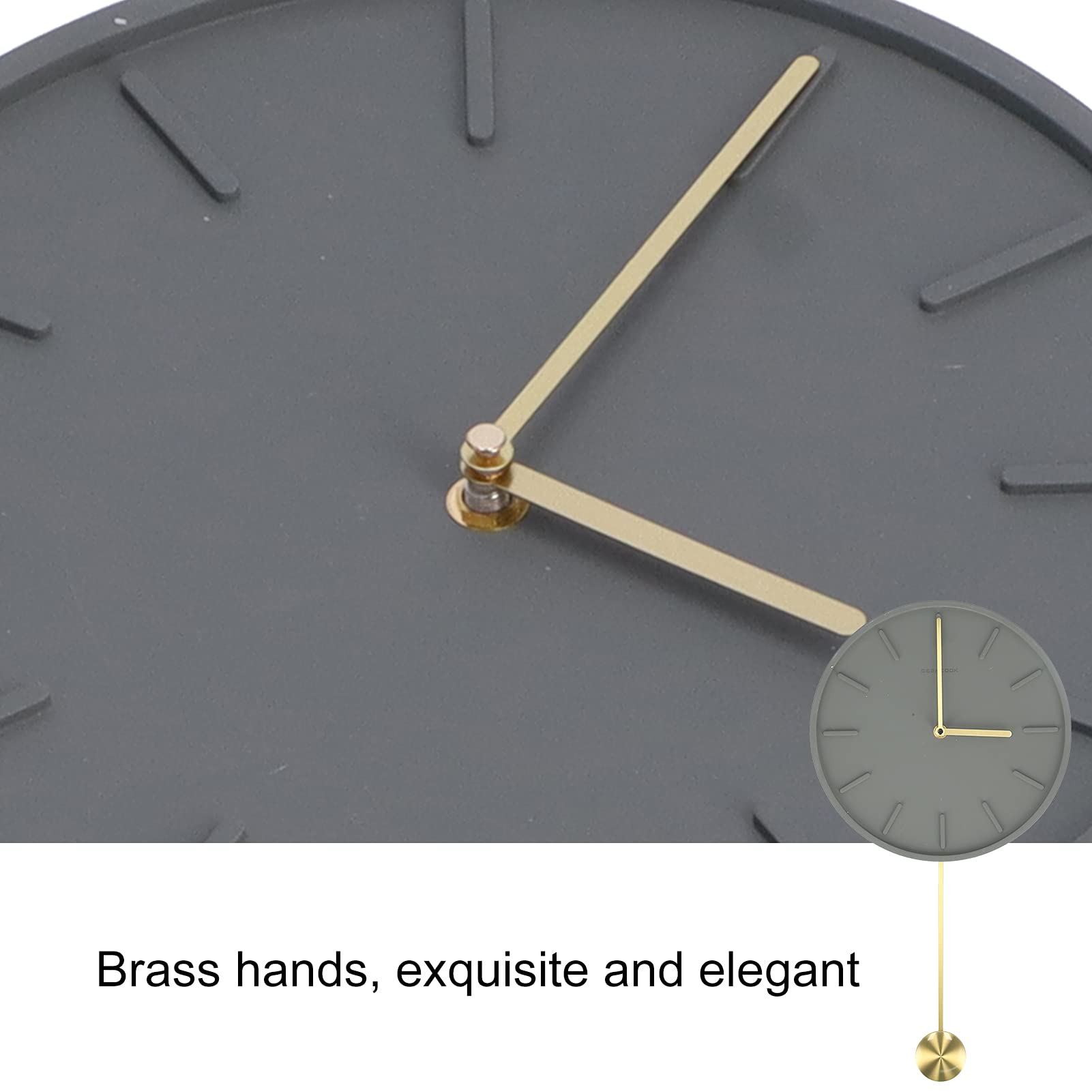 Fdit Reloj de Pared Redondo con Elegante Péndulo de Latón