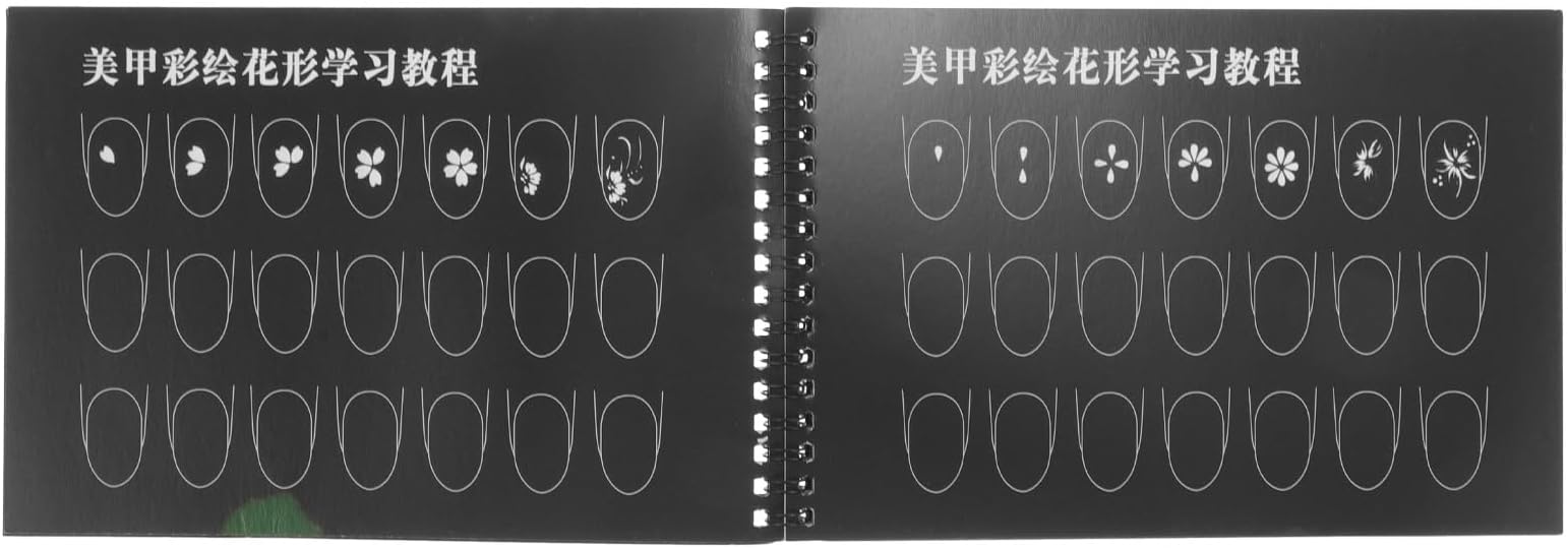Hemobllo Nail Practice Book for Beginners with Nail Practice Sheets Manicure Drawing Exercise Pad for Self-Learning